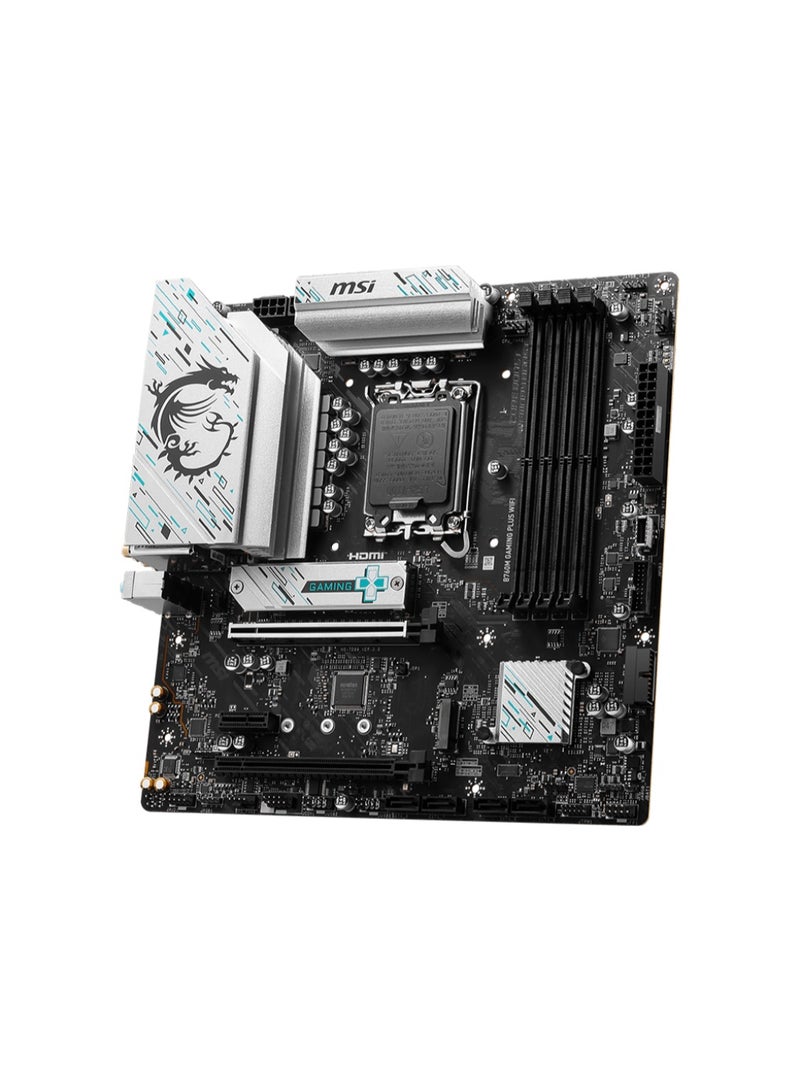 MSI B760M GAMING PLUS WiFi Motherboard, Intel B760, LGA 1700, DDR5 6800MHz+, mATX, PCIe 4.0, Wi-Fi 6E, Bluetooth 5.3, 2.5G LAN, 2× M.2 Gen4, HDMI 2.1, DP 1.4, 12+1 VRM | 911-7D99-060 - Image 3